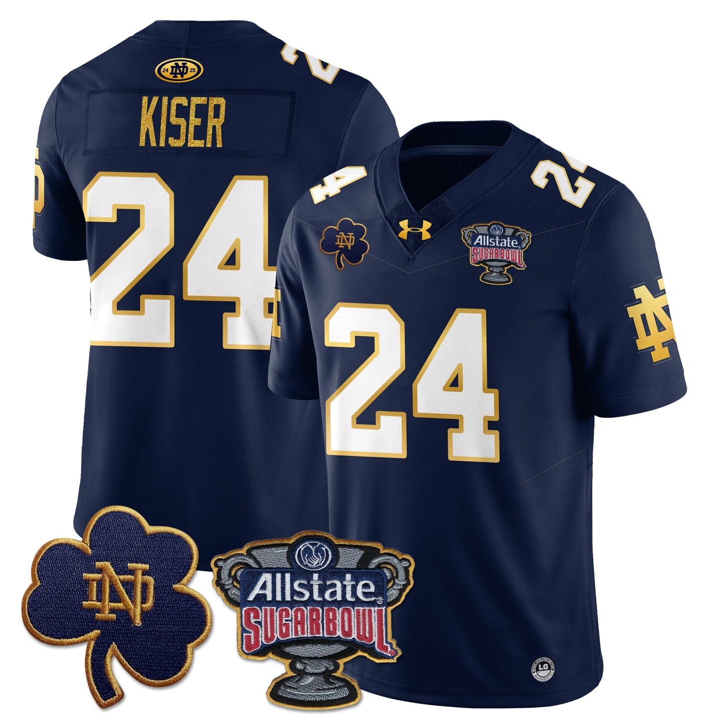 Notre Dame Fighting Irish Allstate Sugar Bowl Jersey - All Stitched