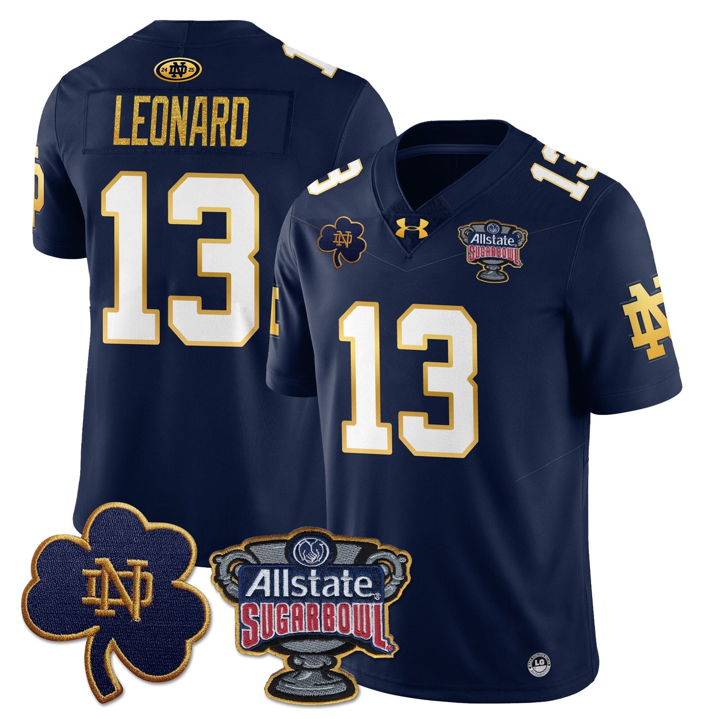 Notre Dame Fighting Irish Allstate Sugar Bowl Jersey - All Stitched