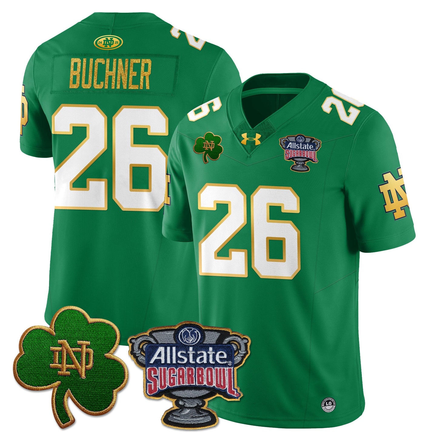 Notre Dame Fighting Irish Allstate Sugar Bowl Jersey - All Stitched