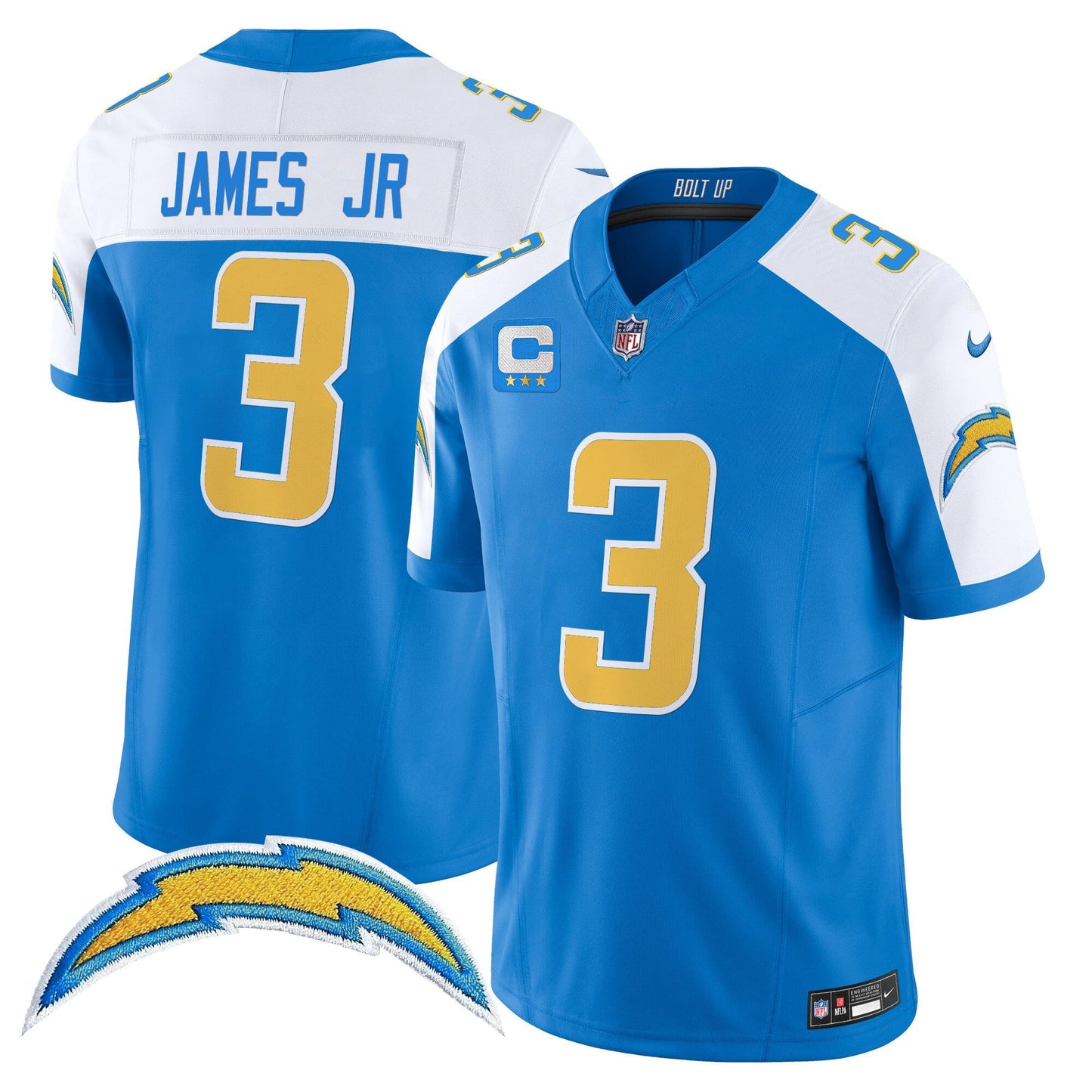Men's Los Angeles Chargers 2025 Alternate Charger Power Vapor Limited Jersey - All Stitched