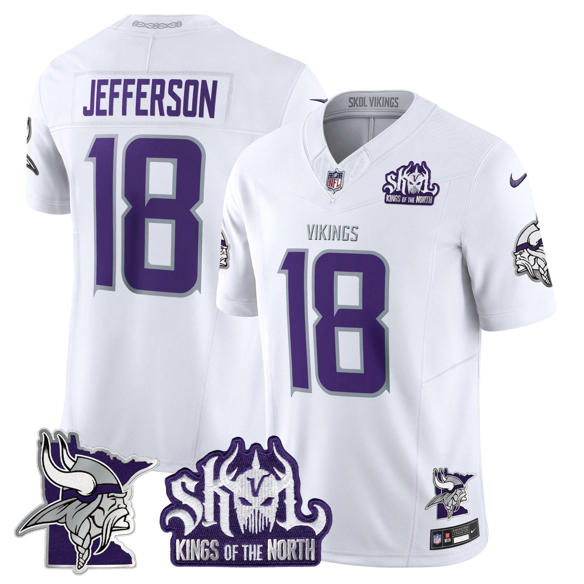 Men's Minnesota Vikings Kings Of The North Patch Vapor Limited Jersey V3 - All Stitched