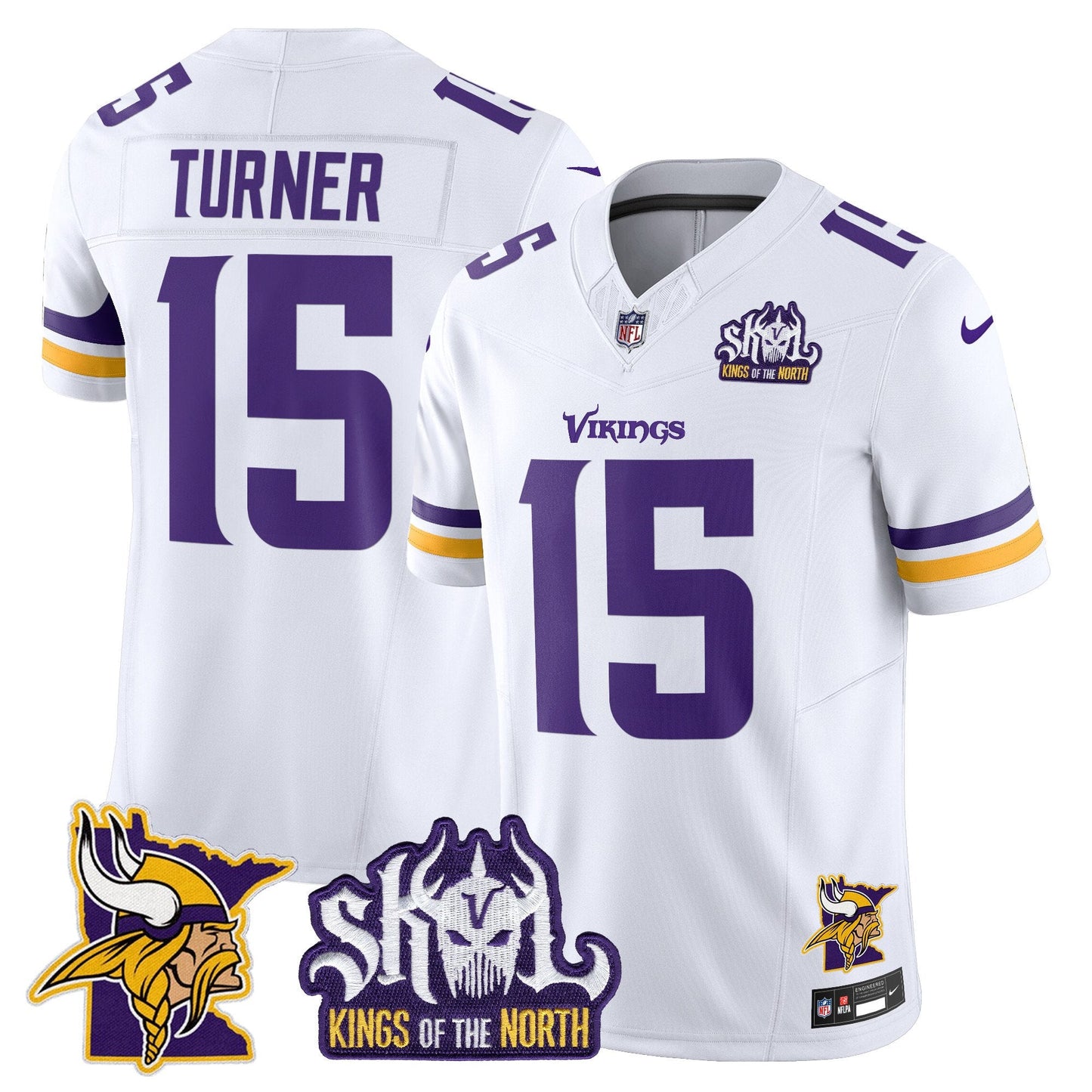 Men's Minnesota Vikings Kings Of The North Patch Vapor Limited Jersey V3 - All Stitched