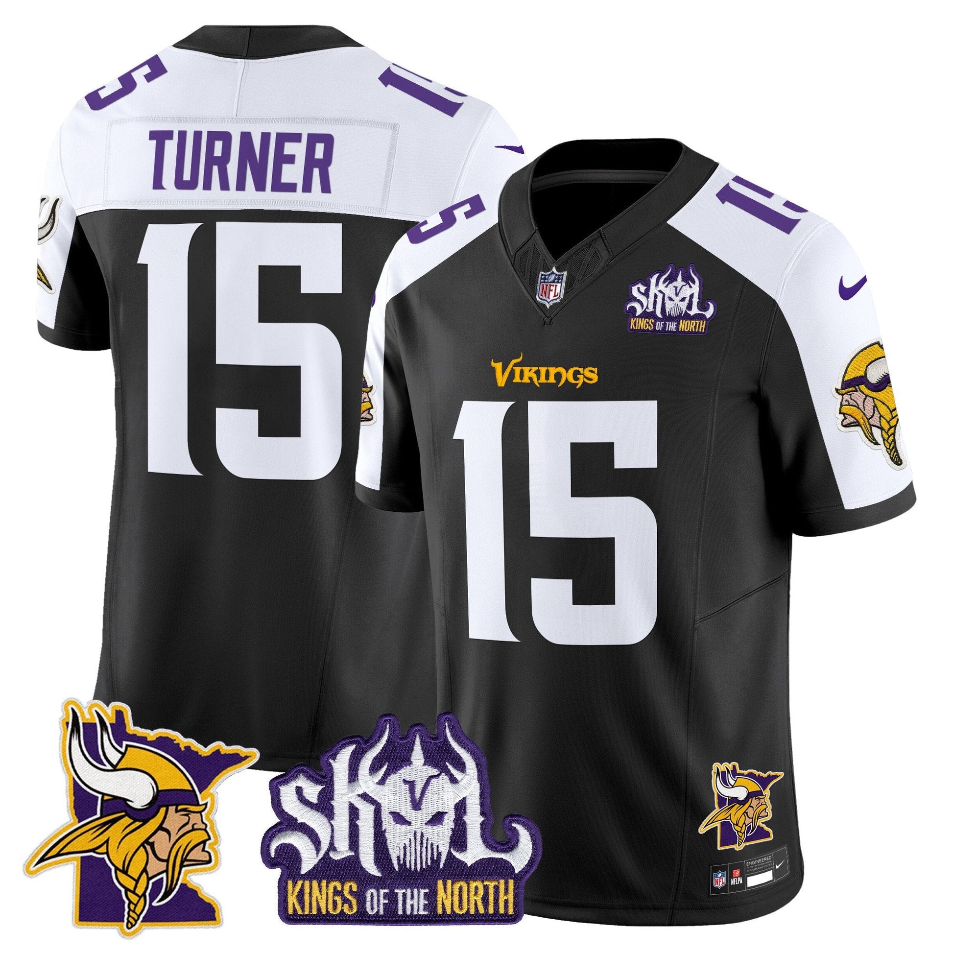 Men's Minnesota Vikings Kings Of The North Patch Vapor Limited Jersey V3 - All Stitched