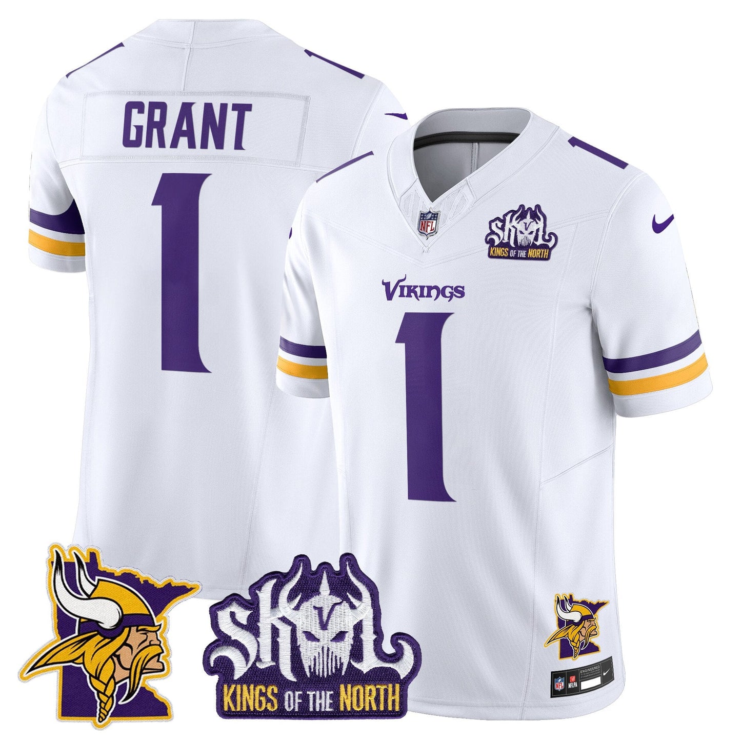 Men's Minnesota Vikings Kings Of The North Patch Vapor Limited Jersey V3 - All Stitched