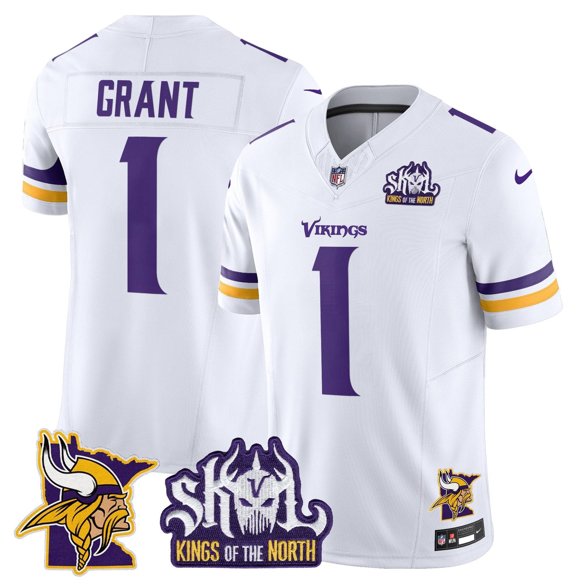 Men's Minnesota Vikings Kings Of The North Patch Vapor Limited Jersey V3 - All Stitched
