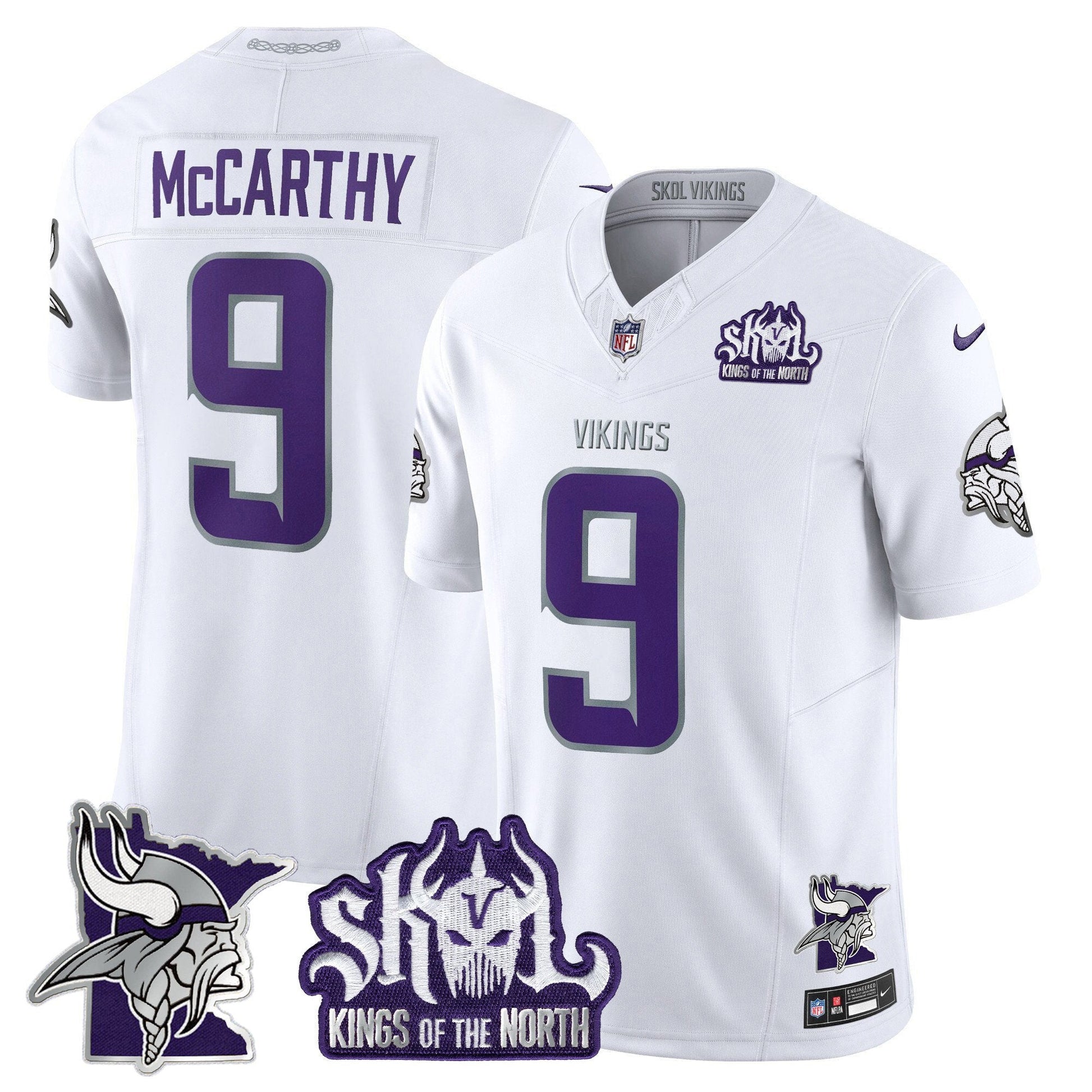 Men's Minnesota Vikings Kings Of The North Patch Vapor Limited Jersey V3 - All Stitched
