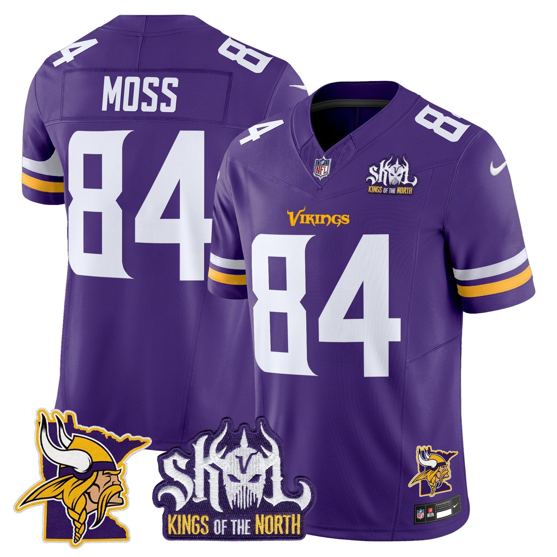 Men's Minnesota Vikings Kings Of The North Patch Vapor Limited Jersey V3 - All Stitched