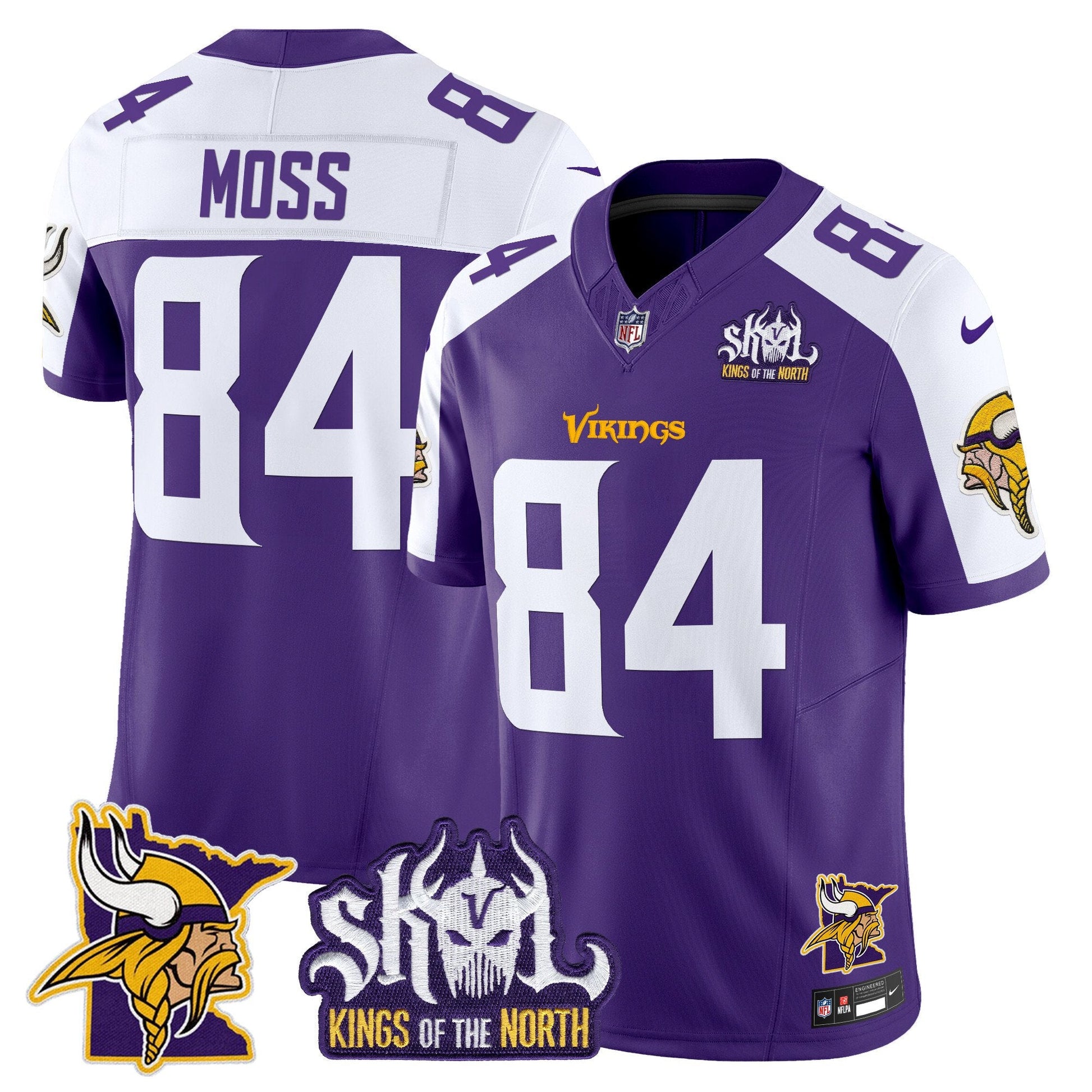 Men's Minnesota Vikings Kings Of The North Patch Vapor Limited Jersey V3 - All Stitched