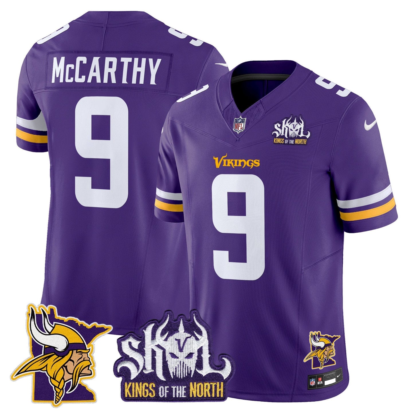 Men's Minnesota Vikings Kings Of The North Patch Vapor Limited Jersey V3 - All Stitched