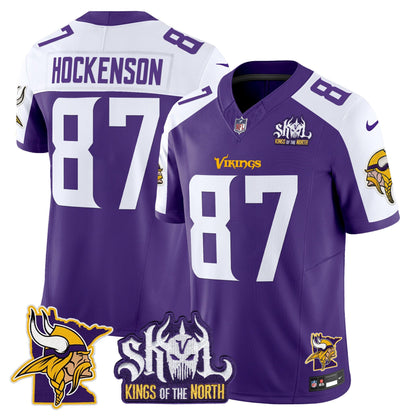 Men's Minnesota Vikings Kings Of The North Patch Vapor Limited Jersey V3 - All Stitched