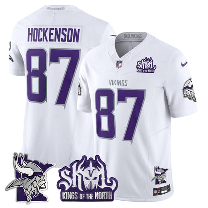 Men's Minnesota Vikings Kings Of The North Patch Vapor Limited Jersey V3 - All Stitched