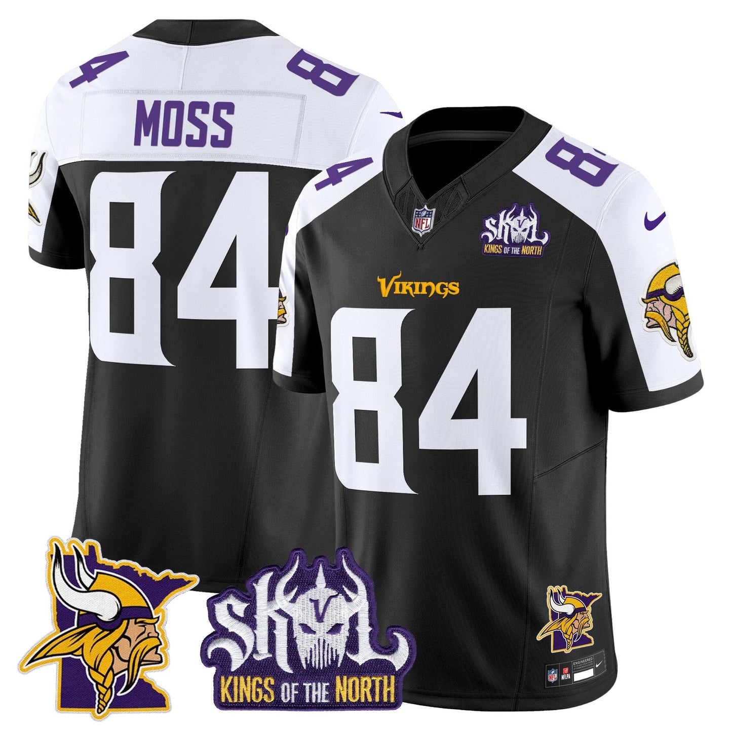 Men's Minnesota Vikings Kings Of The North Patch Vapor Limited Jersey V3 - All Stitched