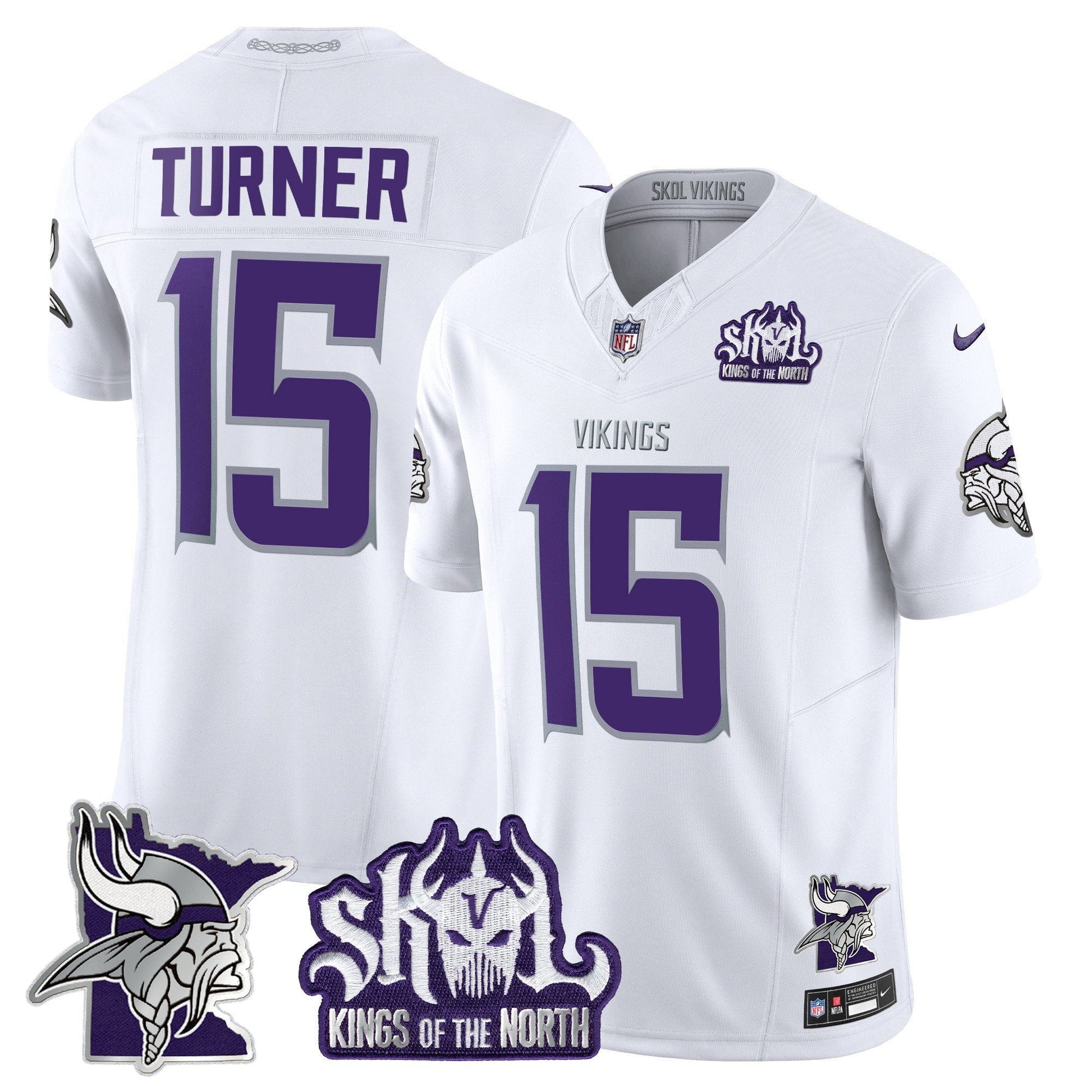 Men's Minnesota Vikings Kings Of The North Patch Vapor Limited Jersey V3 - All Stitched