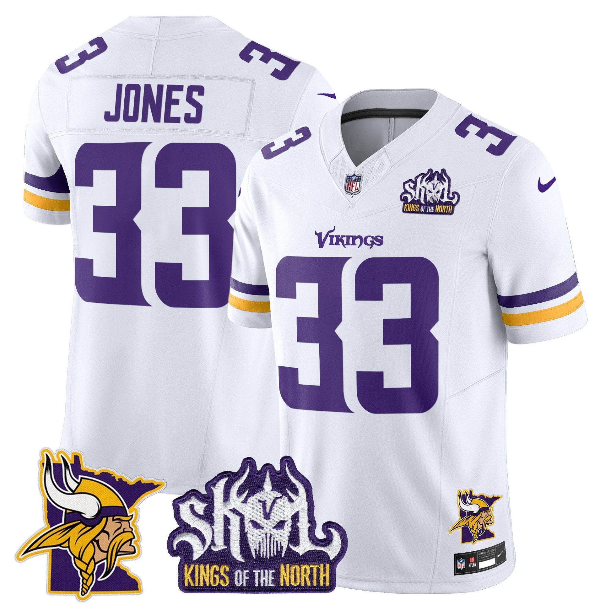 Men's Minnesota Vikings Kings Of The North Patch Vapor Limited Jersey V3 - All Stitched