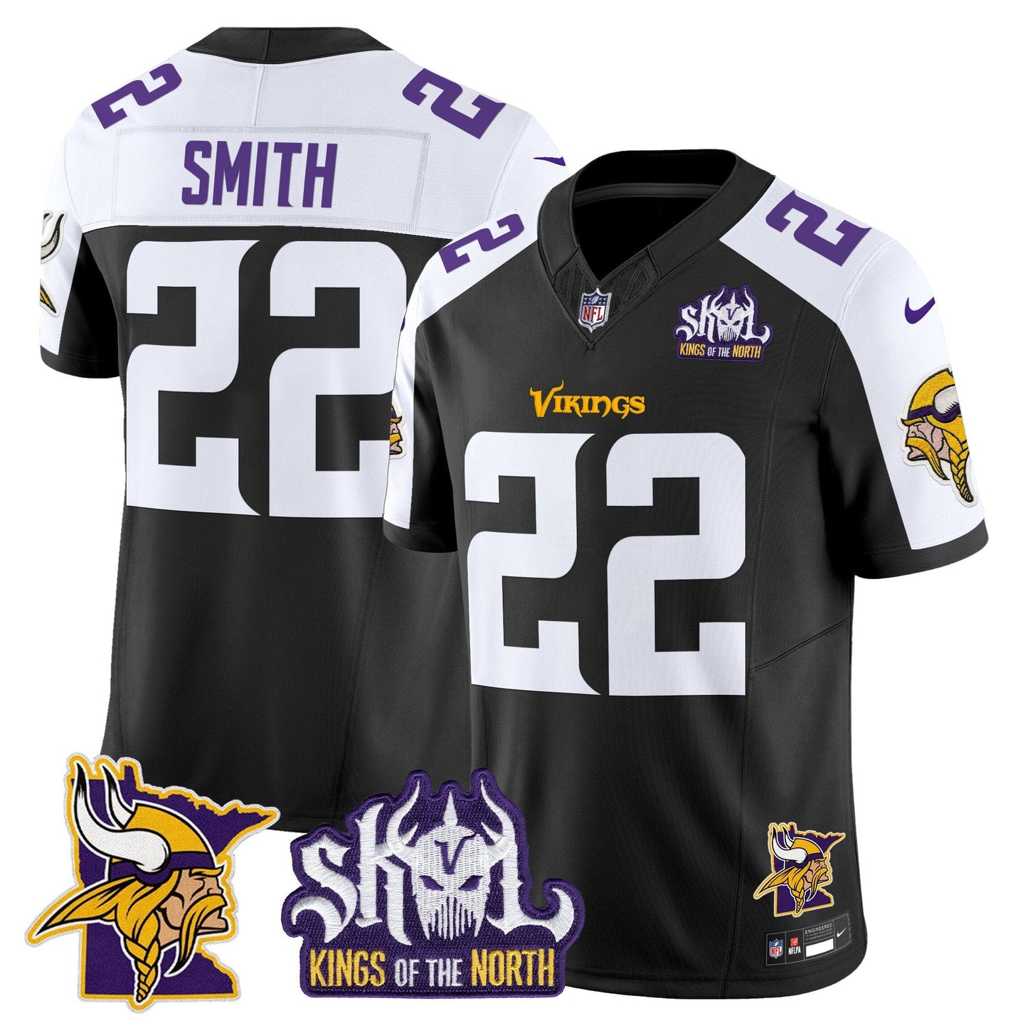 Men's Minnesota Vikings Kings Of The North Patch Vapor Limited Jersey V3 - All Stitched