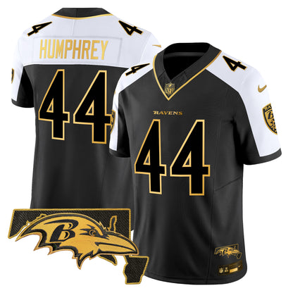 Men's Ravens Maryland Patch Gold Vapor Limited Jersey V2 - All Stitched