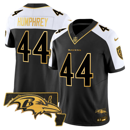 Men's Ravens Maryland Patch Gold Vapor Limited Jersey V2 - All Stitched