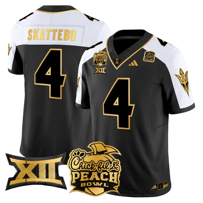 Arizona State Sun Devils 2025 Peach Bowl Gold Vapor Limited Jersey - All Stitched