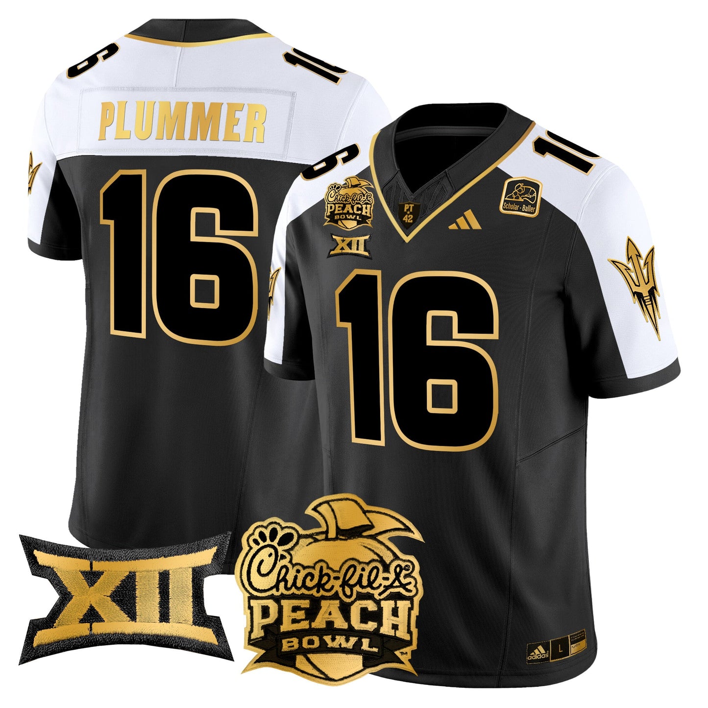 Arizona State Sun Devils 2025 Peach Bowl Gold Vapor Limited Jersey - All Stitched