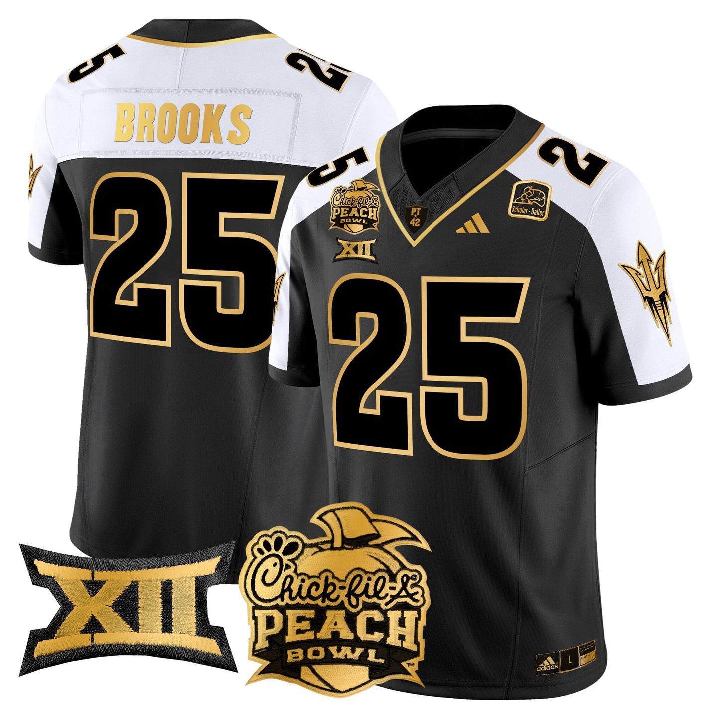 Arizona State Sun Devils 2025 Peach Bowl Gold Vapor Limited Jersey - All Stitched