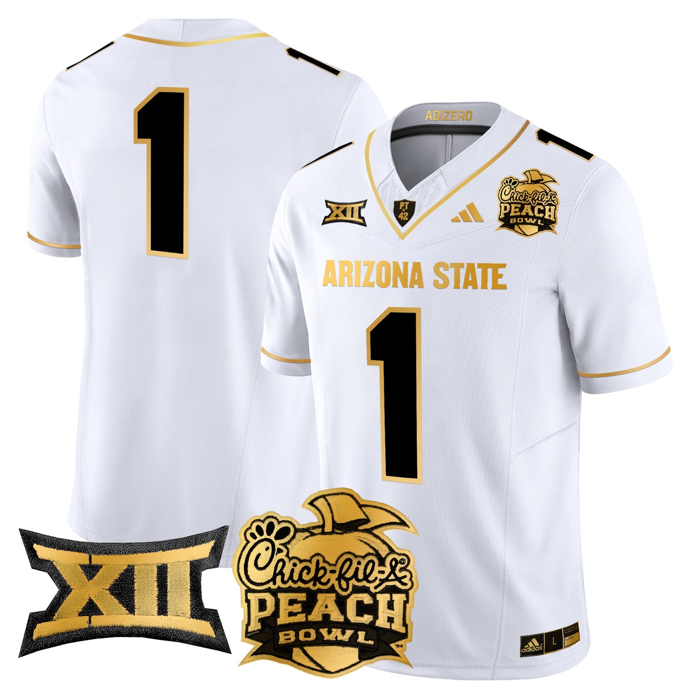 Arizona State Sun Devils 2025 Peach Bowl Gold Vapor Limited Jersey V2 - All Stitched