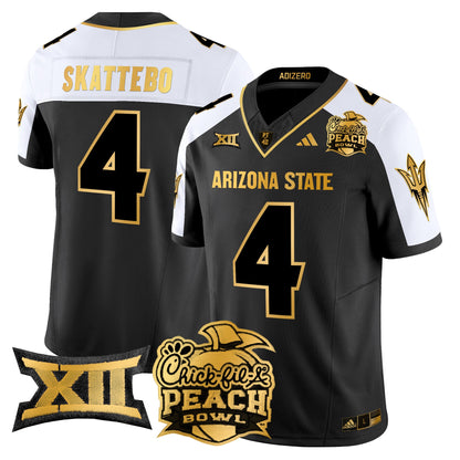 Arizona State Sun Devils 2025 Peach Bowl Gold Vapor Limited Jersey V2 - All Stitched
