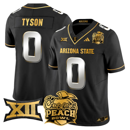 Arizona State Sun Devils 2025 Peach Bowl Gold Vapor Limited Jersey V2 - All Stitched