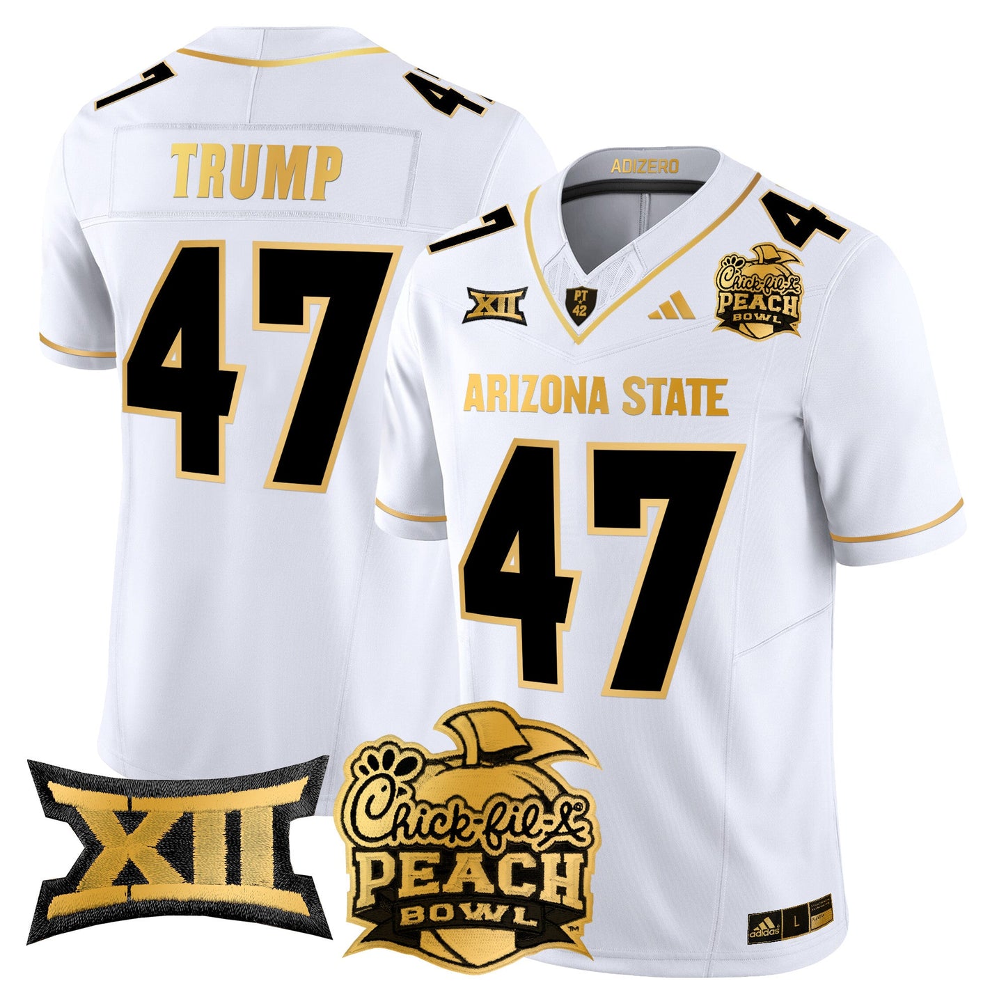 Arizona State Sun Devils 2025 Peach Bowl Gold Vapor Limited Jersey V2 - All Stitched