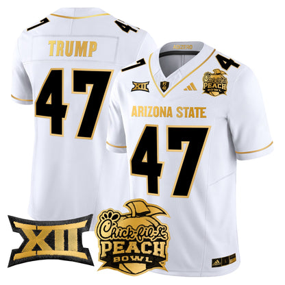 Arizona State Sun Devils 2025 Peach Bowl Gold Vapor Limited Jersey V2 - All Stitched