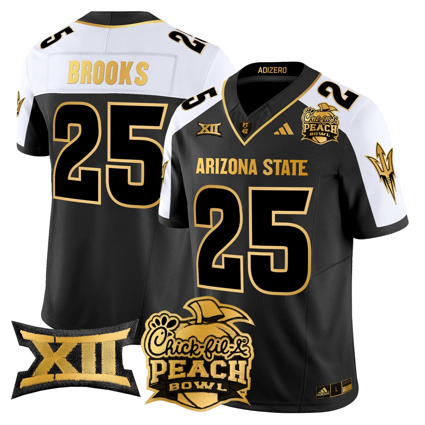 Arizona State Sun Devils 2025 Peach Bowl Gold Vapor Limited Jersey V2 - All Stitched