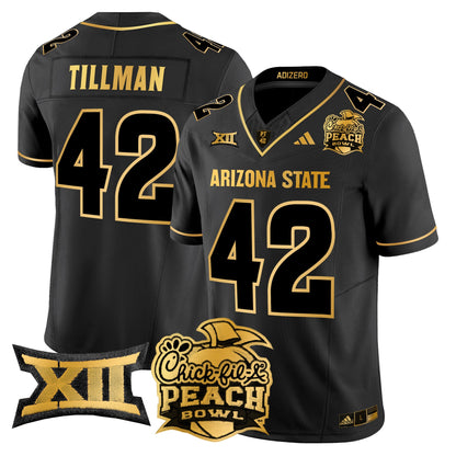 Arizona State Sun Devils 2025 Peach Bowl Gold Vapor Limited Jersey V2 - All Stitched