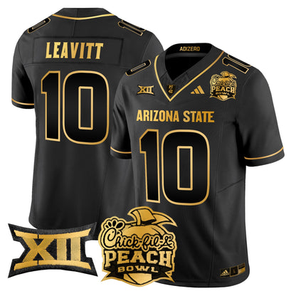 Arizona State Sun Devils 2025 Peach Bowl Gold Vapor Limited Jersey V2 - All Stitched