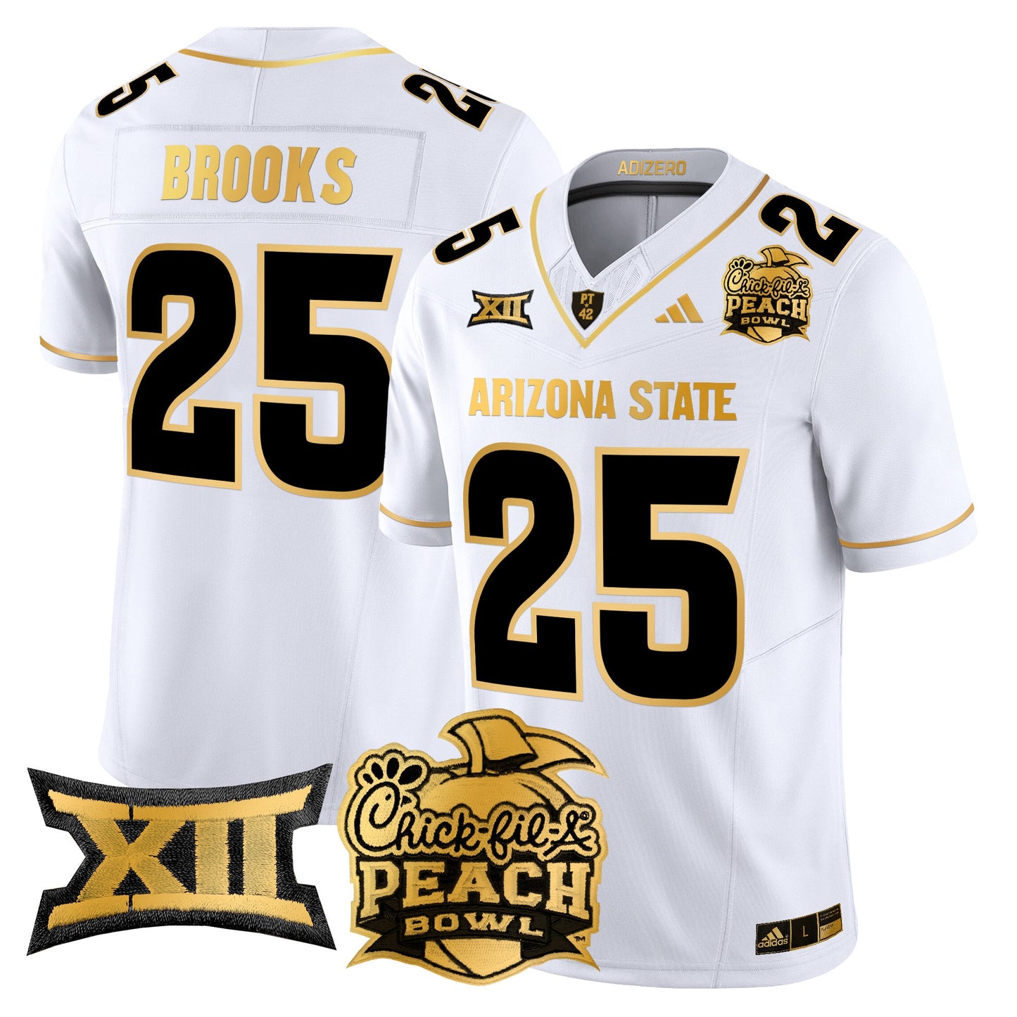 Arizona State Sun Devils 2025 Peach Bowl Gold Vapor Limited Jersey V2 - All Stitched