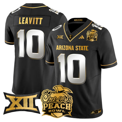 Arizona State Sun Devils 2025 Peach Bowl Gold Vapor Limited Jersey V2 - All Stitched