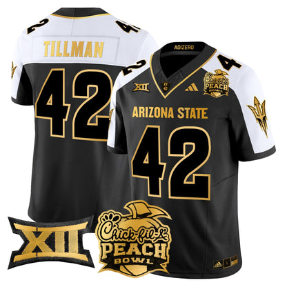 Arizona State Sun Devils 2025 Peach Bowl Gold Vapor Limited Jersey V2 - All Stitched
