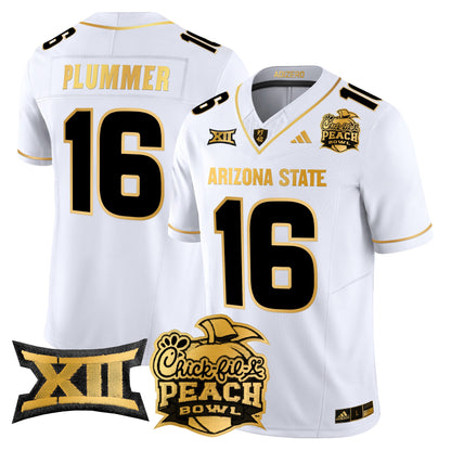 Arizona State Sun Devils 2025 Peach Bowl Gold Vapor Limited Jersey V2 - All Stitched