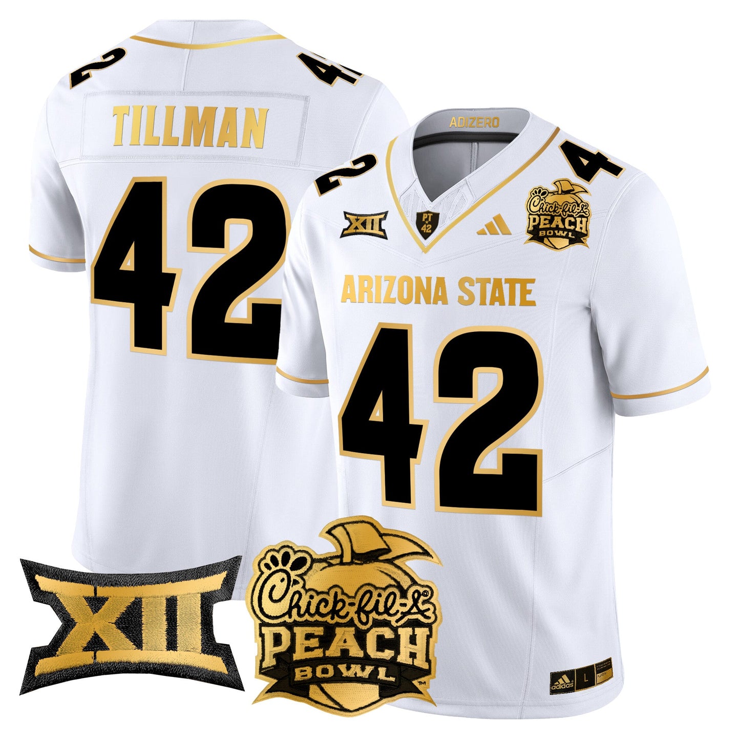 Arizona State Sun Devils 2025 Peach Bowl Gold Vapor Limited Jersey V2 - All Stitched