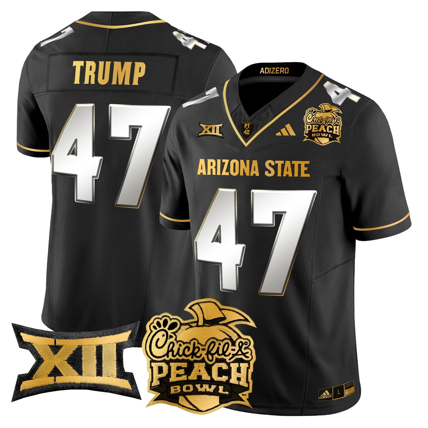 Arizona State Sun Devils 2025 Peach Bowl Gold Vapor Limited Jersey V2 - All Stitched