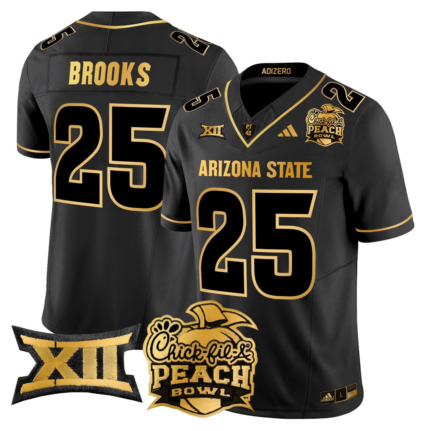 Arizona State Sun Devils 2025 Peach Bowl Gold Vapor Limited Jersey V2 - All Stitched