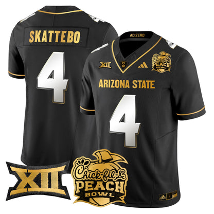 Arizona State Sun Devils 2025 Peach Bowl Gold Vapor Limited Jersey V2 - All Stitched