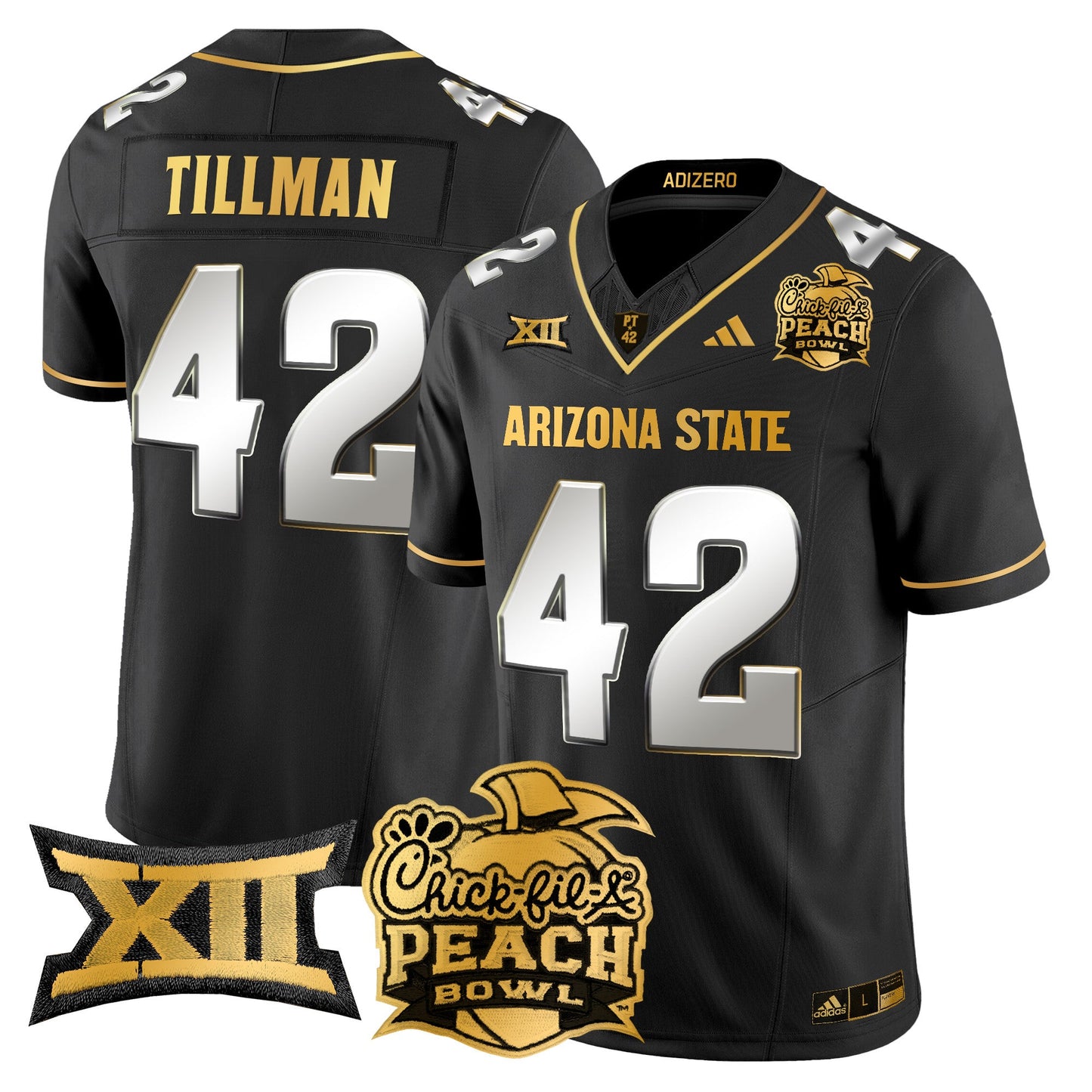 Arizona State Sun Devils 2025 Peach Bowl Gold Vapor Limited Jersey V2 - All Stitched