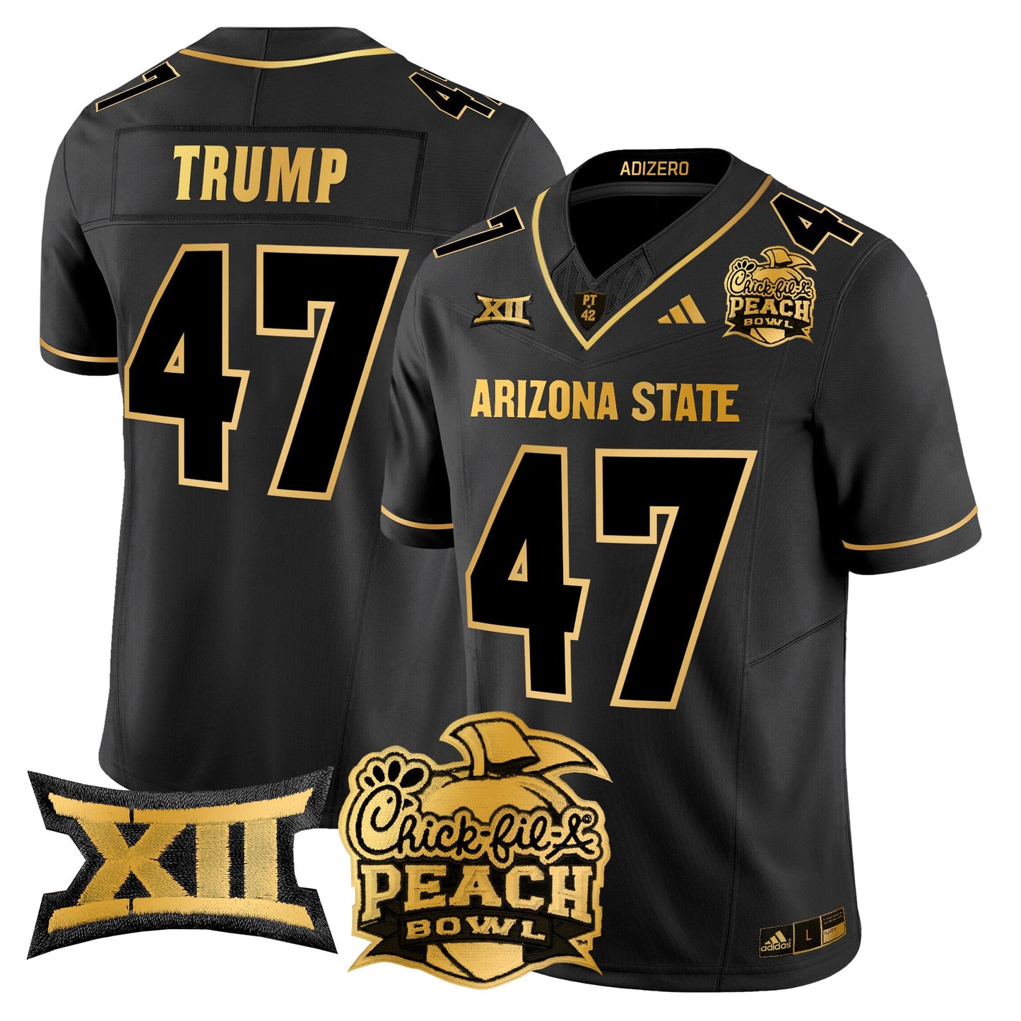 Arizona State Sun Devils 2025 Peach Bowl Gold Vapor Limited Jersey V2 - All Stitched
