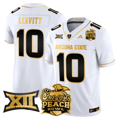 Arizona State Sun Devils 2025 Peach Bowl Gold Vapor Limited Jersey V2 - All Stitched