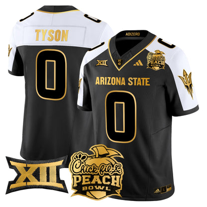 Arizona State Sun Devils 2025 Peach Bowl Gold Vapor Limited Jersey V2 - All Stitched