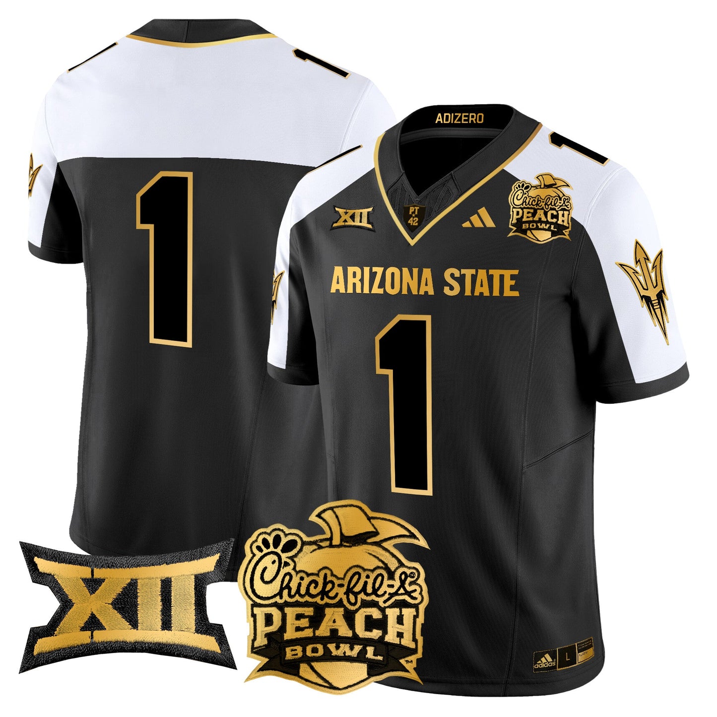 Arizona State Sun Devils 2025 Peach Bowl Gold Vapor Limited Jersey V2 - All Stitched