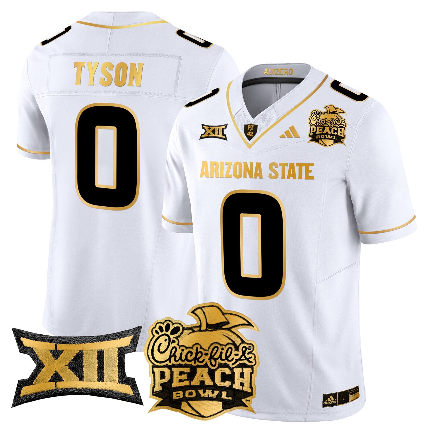Arizona State Sun Devils 2025 Peach Bowl Gold Vapor Limited Jersey V2 - All Stitched