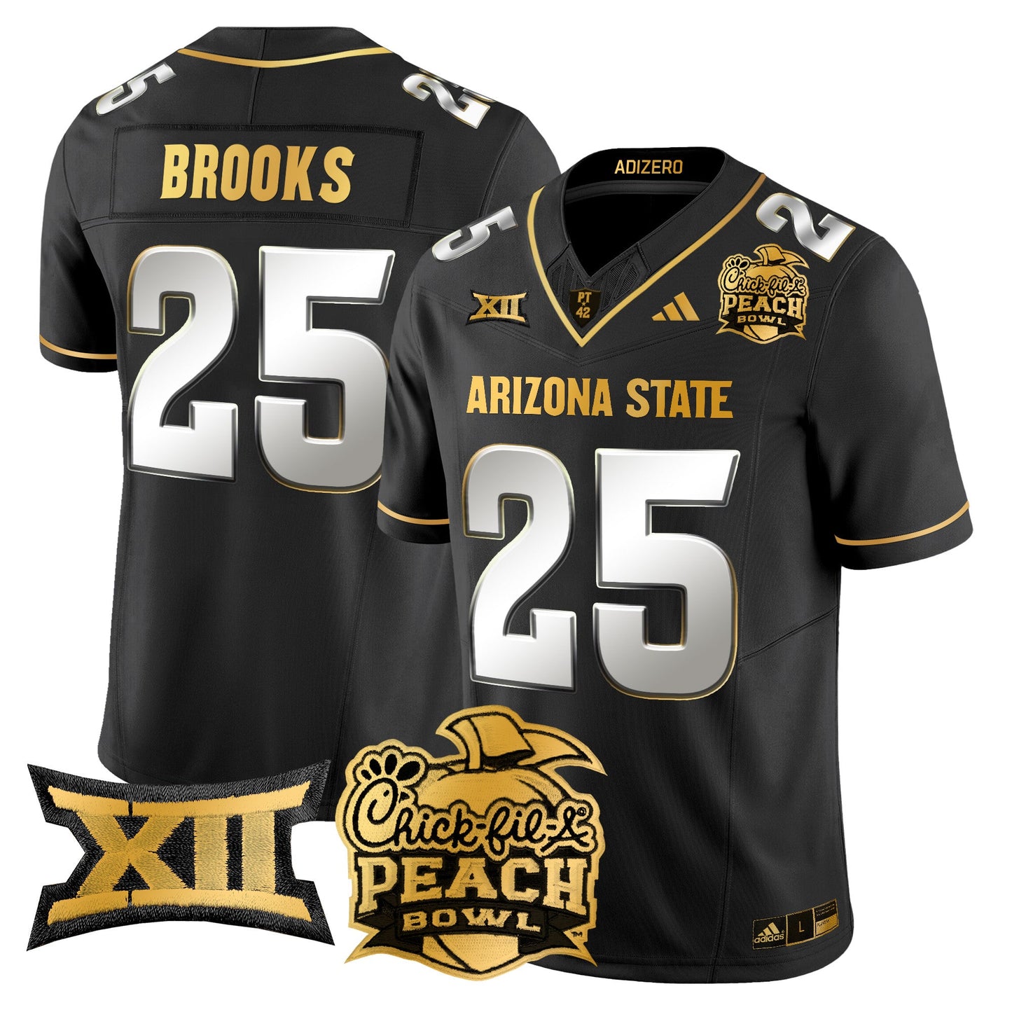 Arizona State Sun Devils 2025 Peach Bowl Gold Vapor Limited Jersey V2 - All Stitched