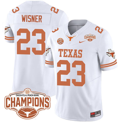 Texas Longhorns 2024 Peach Bowl Champions Jersey - All Stitched