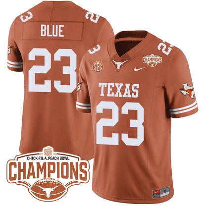 Texas Longhorns 2024 Peach Bowl Champions Jersey - All Stitched