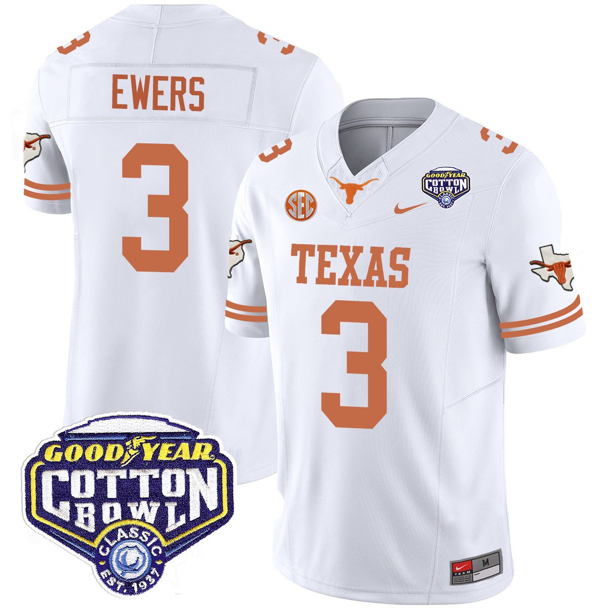 Texas Longhorns 2024 Cotton Bowl Classic Jersey - All Stitched
